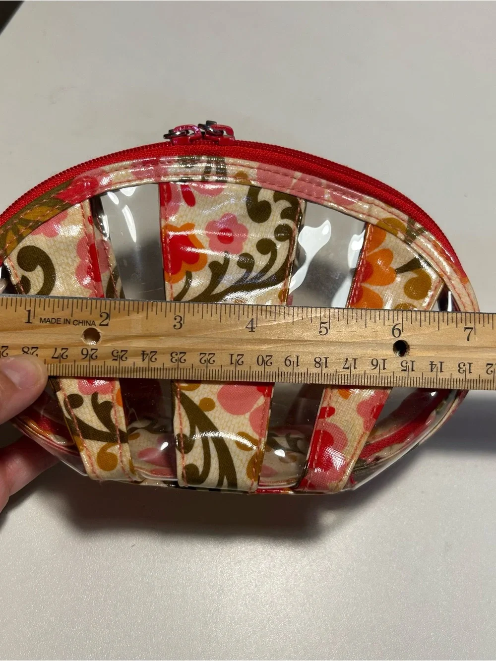 Vera Bradley Floral Clear Seashell Makeup Pouch Floral Plastic